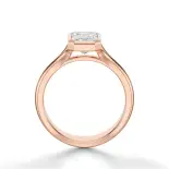 Pierścionek z diamentem w szlifie szmaragdowym różowe złoto SBPZ_071